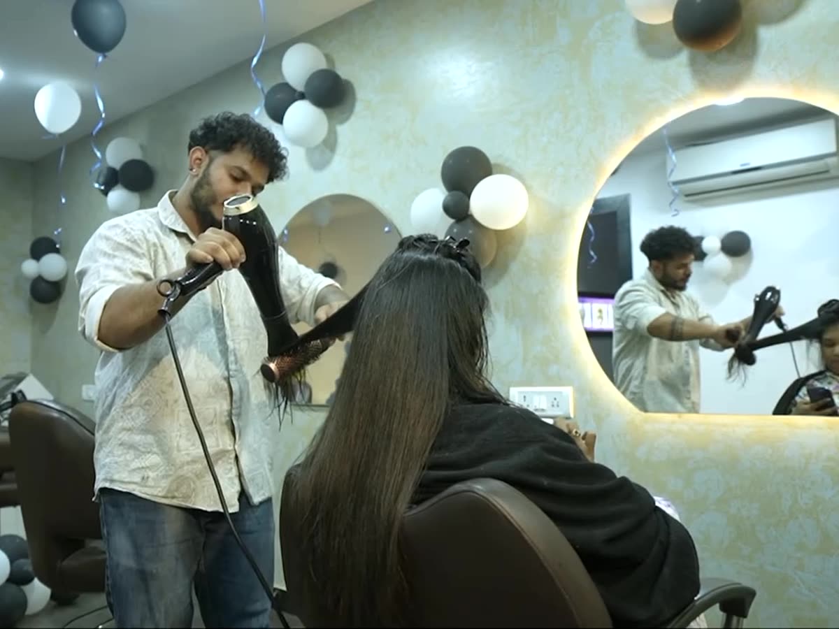A stylist at work in the salon