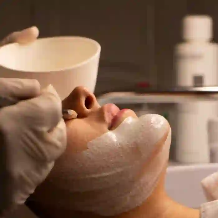 A facial in progress